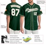 Custom Name and Number Baseball Jersey - Personalized Green White Cream Authentic Design Personalized Green White-Cream Authentic