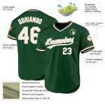 Custom Name Number Authentic Throwback Baseball Jersey - Personalized Green White-Cream Team Jersey Personalized Green White-Cream