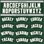 Custom Personalized Baseball Jersey Shirt with Green White-Cream Design - Authentic Throwback Rib-Knit, Team Name & Number