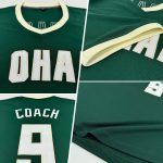 Custom Personalized Baseball Jersey Shirt with Green White-Cream Design - Authentic Throwback Rib-Knit, Team Name & Number