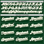 Customizable Authentic Throwback Baseball Jersey - Personalized Green White Cream with Name and Number Personalized Green