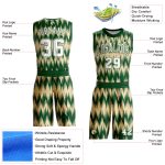 Custom Name Number Sublimation Basketball Jersey for Team - Personalized Green White-Cream Round Neck Suit Personalized Green