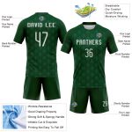 Custom Name Number Volleyball Uniform Jersey - Personalized Green White Geometric Shape Design Teamwear Personalized Green