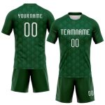 Custom Name Number Volleyball Uniform Jersey - Personalized Green White Geometric Shape Design Teamwear Personalized Green