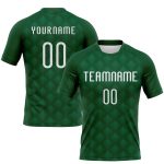 Custom Name Number Volleyball Uniform Jersey - Personalized Green White Geometric Shape Design Teamwear Personalized Green