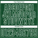 Custom Soccer Jersey with Personalized Name and Number in Green and White Geometric Design - Sublimation Uniform Personalized
