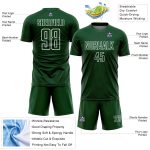 Custom Soccer Jersey with Personalized Name and Number in Green and White Geometric Design - Sublimation Uniform Personalized