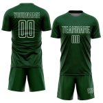 Custom Soccer Jersey with Personalized Name and Number in Green and White Geometric Design - Sublimation Uniform Personalized