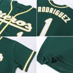 Personalized Authentic Baseball Jersey in Green White-Gold Color Personalized Green White-Gold Authentic Baseball Jersey