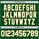 Custom Name and Number Authentic Baseball Jersey - Personalized Green White-Gold Throwback Style Personalized Green White-Gold