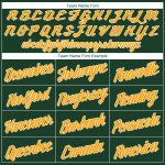 Personalized Green White-Gold Authentic Baseball Jersey Shirt - Throwback Rib-Knit Style Personalized Green White-Gold Authentic