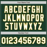 Custom Team Name and Number Green White-Gold Bomber Varsity Letterman Jacket Full-Snap Personalized Design Personalized Green