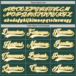 Custom Name and Number Personalized Green White-Gold Hockey Jersey - Team Apparel Personalized Green White-Gold Hockey Jersey