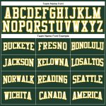 Custom Team Long Sleeve Performance T-Shirt with Personalized Name and Number in Green White-Gold Personalized Green White-Gold