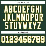 Custom Team Long Sleeve Performance T-Shirt with Personalized Name and Number in Green White-Gold Personalized Green White-Gold