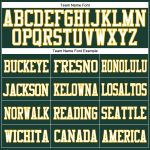 Personalized Green White Gold Authentic Football Jersey - Customizable Mesh Design Personalized Green White-Gold Mesh Authentic