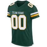 Custom Authentic Football Jersey - Personalized Green White Gold with Team Name & Number Personalized Green White-Gold Mesh