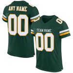 Custom Authentic Football Jersey - Personalized Green White Gold with Team Name & Number Personalized Green White-Gold Mesh
