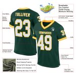 Personalized Green White Gold Football Jersey Authentic Throwback Style Personalized Green White-Gold Mesh Authentic Throwback