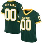 Personalized Green White Gold Football Jersey Authentic Throwback Style Personalized Green White-Gold Mesh Authentic Throwback