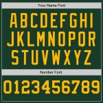 Custom Personalized Baseball Jersey with Green White-Gold Pinstripes - Team Name and Number Authentic Fashion Style Personalized