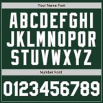 Personalized Baseball Jersey with Custom Name and Number in Green White Gray Colors - Authentic Arm Shapes Personalized Green