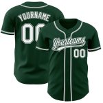 Personalized Authentic Baseball Jersey in Green, White, and Gray - Custom Sports Apparel Personalized Green White-Gray Authentic