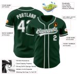 Personalized Authentic Baseball Jersey in Green, White, and Gray - Custom Sports Apparel Personalized Green White-Gray Authentic