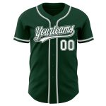 Personalized Authentic Baseball Jersey in Green, White, and Gray - Custom Sports Apparel Personalized Green White-Gray Authentic