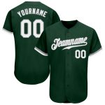 Custom Name and Number Baseball Jersey - Personalized Green Gray Team Apparel Personalized Green White-Gray Authentic Baseball