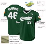 Custom Name Number Personalized Green Gray Authentic Throwback Baseball Jersey Personalized Green White-Gray Authentic Throwback