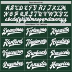 Custom Name Number Bomber Jacket Green White-Gray Varsity Letterman Full-Snap Personalized Team Design Personalized Green