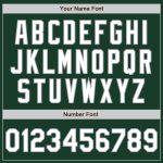 Custom Name Number Bomber Jacket Green White-Gray Varsity Letterman Full-Snap Personalized Team Design Personalized Green