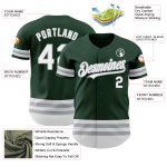 Custom Authentic Baseball Jersey with Personalized Name and Number - Green White Gray Line Design Personalized Green White-Gray