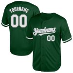 Custom Personalized Baseball Jersey Green White Gray Mesh Authentic Throwback with Team Name and Number Personalized Green