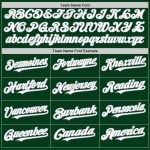 Custom Personalized Baseball Jersey Green White Gray Mesh Authentic Throwback with Team Name and Number Personalized Green