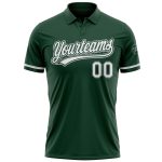Custom Name Number Vapor Golf Polo Shirt - Personalized Green White-Gray Performance Design Personalized Green White-Gray