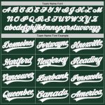 Custom Name and Number Unisex Softball Jersey - Personalized Green White-Gray Two-Button Design Personalized Green White-Gray