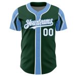 Custom Baseball Jersey with Personalized Name & Number - Green, White, Light Blue, Arm Shapes, Authentic Team Apparel Personalized
