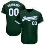 Custom Name Number Authentic Baseball Jersey - Personalized Green White Light Blue Team Jersey Personalized Green White-Light