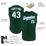 Custom Personalized Baseball Jersey - Green White Light Blue Authentic Sleeveless with Team Name and Number Personalized