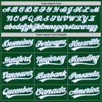 Custom Name Number Authentic Baseball Jersey - Personalized Green White Light Blue Throwback Style Personalized Green White-Light