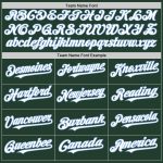 Custom Authentic Baseball Jersey with Personalized Name & Number - Green White-Light Blue Stripe Design Personalized Green