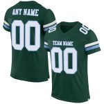 Custom Green White-Light Blue Mesh Football Jersey with Personalized Name and Number - Authentic Team Gear Personalized Green