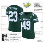 Custom Green White-Light Blue Mesh Football Jersey with Personalized Name and Number - Authentic Team Gear Personalized Green