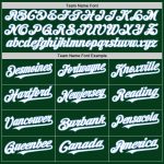 Custom Personalized Baseball Jersey with Name and Number in Green White-Light Blue Mesh - Authentic Throwback Design Personalized