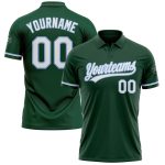 Custom Name Number Green White Light Blue Performance Golf Polo Shirt Personalized Green White-Light Blue Performance Vapor