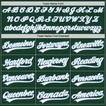 Custom Name and Number Unisex Softball Jersey - Personalized Green White Light Blue Two-Button Design Personalized Green