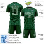 Personalized Soccer Jersey - Green White Lines Sublimation Uniform for Adults and Kids Personalized Green White Lines Sublimation