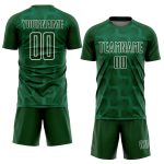 Personalized Soccer Jersey - Green White Lines Sublimation Uniform for Adults and Kids Personalized Green White Lines Sublimation